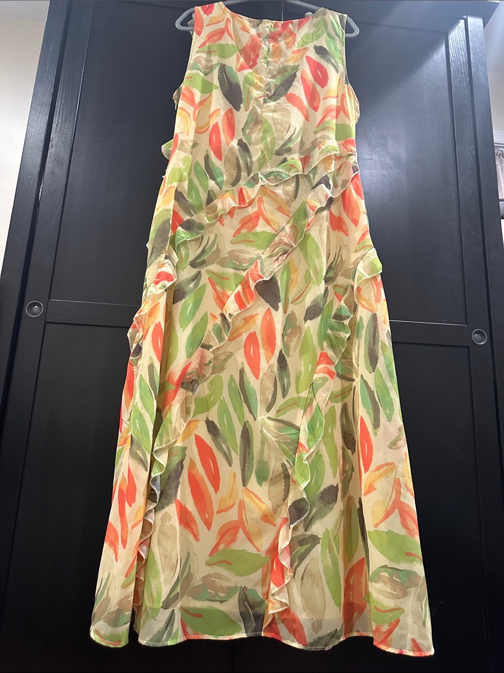 Cato Multicolor Leaf-Print High-Low Ruffle Dress - Picture 5 of 9